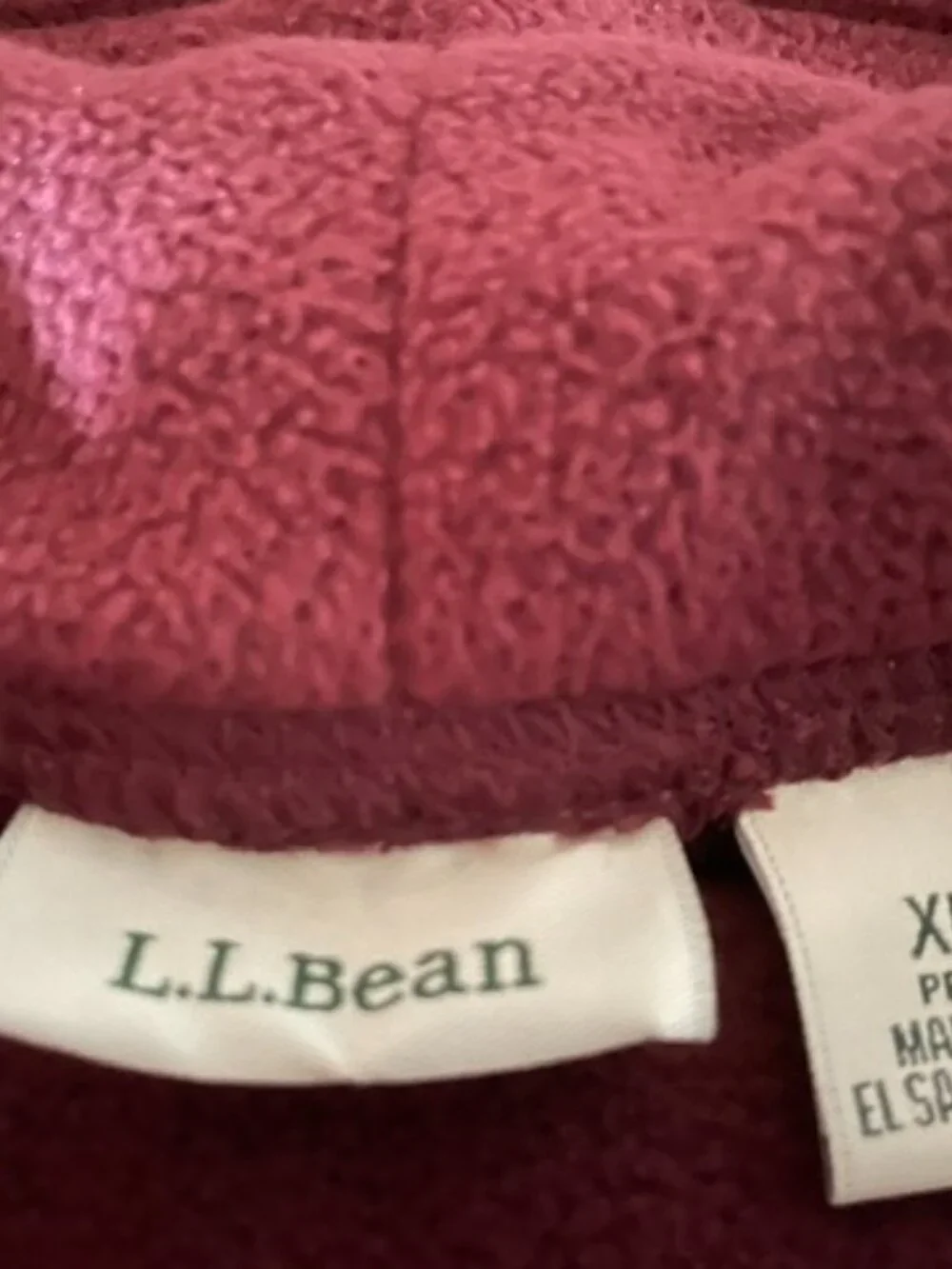 LL Bean Women's funnel neck top - Maroon fleece